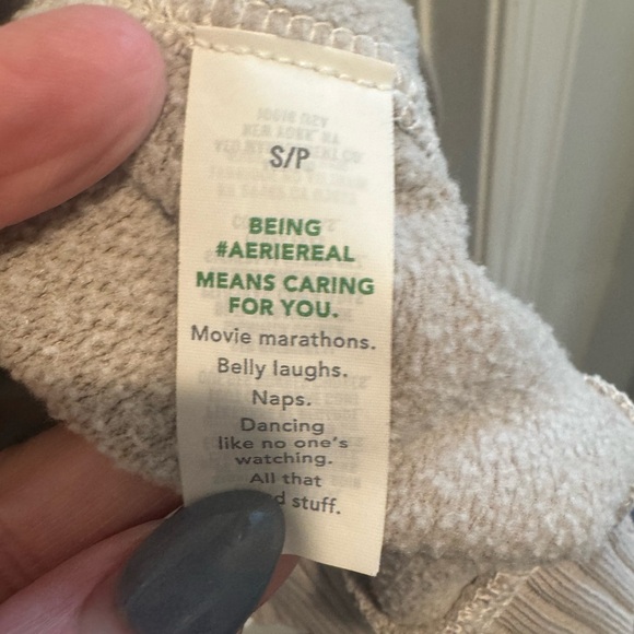 Aerie Tan Quarter Snap Pullover Sweatshirt Size S - Picture 8 of 13